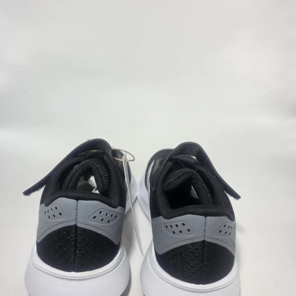 Adidas Duramo SL2 EL C Kids Running Shoes Size 12K Black White Hook & Loop Strap